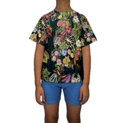 Tropical Pattern Kids  Short Sleeve Swimwear