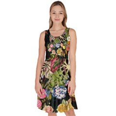 Tropical Pattern Knee Length Skater Dress With Pockets by CoshaArt