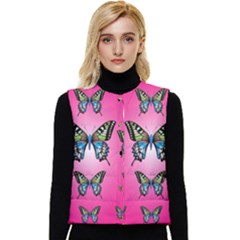 Butterfly Women s Short Button Up Puffer Vest by Dutashop