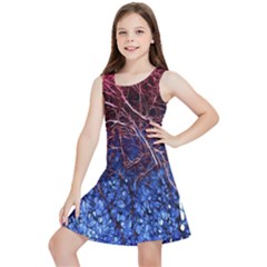 Autumn Fractal Forest Background Kids  Lightweight Sleeveless Dress by Amaryn4rt