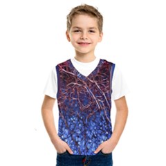 Autumn Fractal Forest Background Kids  Basketball Tank Top