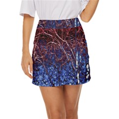 Autumn Fractal Forest Background Mini Front Wrap Skirt