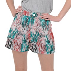 Colorful Spotted Reptilian Coral Ripstop Shorts by MickiRedd