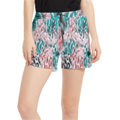 Colorful Spotted Reptilian Coral Women s Runner Shorts by MickiRedd