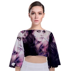 Sakura Girl Tie Back Butterfly Sleeve Chiffon Top by MRNStudios