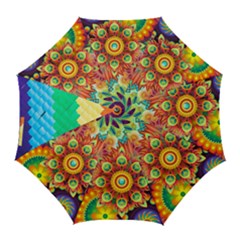 Mandalas-1084082 Textured-rainbow Golf Umbrellas by jellybeansanddinosaurs