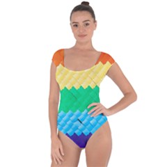 Mandalas-1084082 Textured-rainbow Short Sleeve Leotard  by jellybeansanddinosaurs