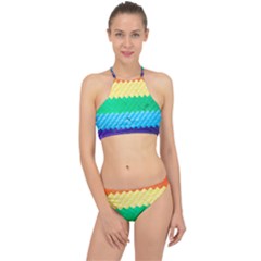 Mandalas-1084082 Textured-rainbow Racer Front Bikini Set by jellybeansanddinosaurs