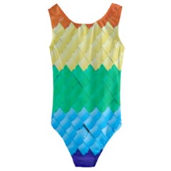 Mandalas-1084082 Textured-rainbow Kids  Cut-out Back One Piece Swimsuit by jellybeansanddinosaurs