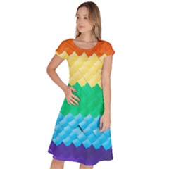 Mandalas-1084082 Textured-rainbow Classic Short Sleeve Dress by jellybeansanddinosaurs