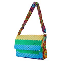 Mandalas-1084082 Textured-rainbow Full Print Messenger Bag (m) by jellybeansanddinosaurs