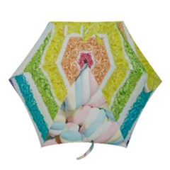 Rainbow-cake-layers Marshmallow-candy-texture Mini Folding Umbrellas by jellybeansanddinosaurs