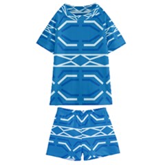 Abstract Pattern Geometric Backgrounds   Kids  Swim Tee And Shorts Set by Eskimos