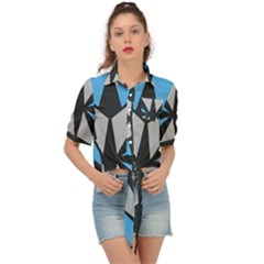 Abstract Pattern Geometric Backgrounds   Tie Front Shirt 