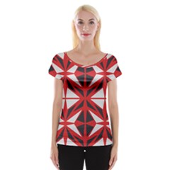 Abstract Pattern Geometric Backgrounds   Cap Sleeve Top by Eskimos