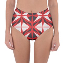 Abstract Pattern Geometric Backgrounds   Reversible High-waist Bikini Bottoms