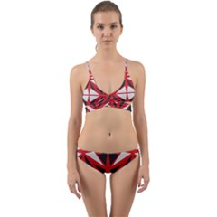 Abstract Pattern Geometric Backgrounds   Wrap Around Bikini Set