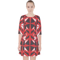 Abstract Pattern Geometric Backgrounds   Quarter Sleeve Pocket Dress