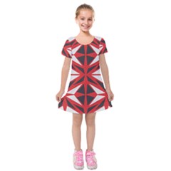 Abstract Pattern Geometric Backgrounds   Kids  Short Sleeve Velvet Dress