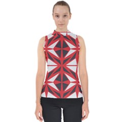 Abstract Pattern Geometric Backgrounds   Mock Neck Shell Top by Eskimos