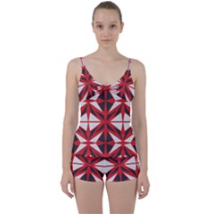 Abstract Pattern Geometric Backgrounds   Tie Front Two Piece Tankini by Eskimos