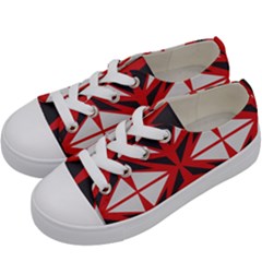 Abstract Pattern Geometric Backgrounds   Kids  Low Top Canvas Sneakers