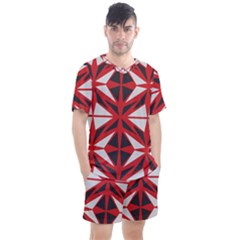 Abstract Pattern Geometric Backgrounds   Men s Mesh Tee And Shorts Set