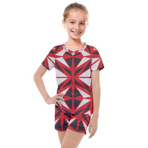 Abstract Pattern Geometric Backgrounds   Kids  Mesh Tee And Shorts Set by Eskimos