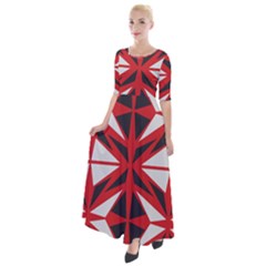 Abstract Pattern Geometric Backgrounds   Half Sleeves Maxi Dress