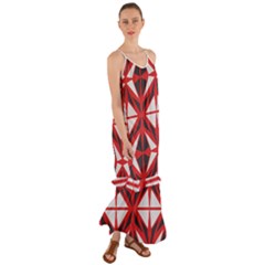 Abstract Pattern Geometric Backgrounds   Cami Maxi Ruffle Chiffon Dress