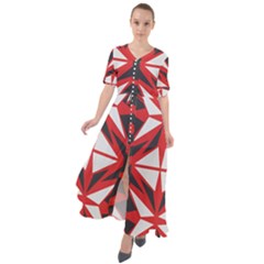 Abstract Pattern Geometric Backgrounds   Waist Tie Boho Maxi Dress