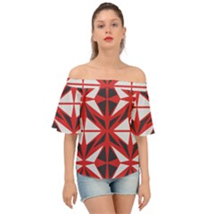 Abstract Pattern Geometric Backgrounds   Off Shoulder Short Sleeve Top
