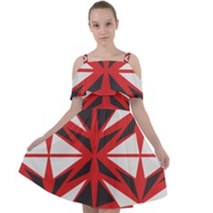 Abstract Pattern Geometric Backgrounds   Cut Out Shoulders Chiffon Dress