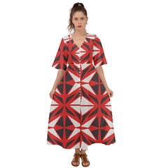 Abstract Pattern Geometric Backgrounds   Kimono Sleeve Boho Dress