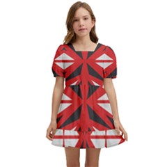 Abstract Pattern Geometric Backgrounds   Kids  Short Sleeve Dolly Dress