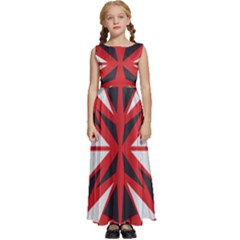 Abstract Pattern Geometric Backgrounds   Kids  Satin Sleeveless Maxi Dress