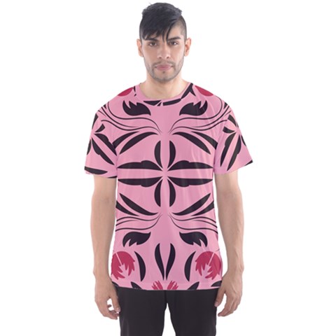 Floral Folk Damask Pattern  Men s Sport Mesh Tee by Eskimos