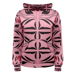 Floral folk damask pattern  Women s Pullover Hoodie