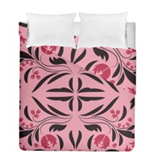 Floral folk damask pattern  Duvet Cover Double Side (Full/ Double Size)