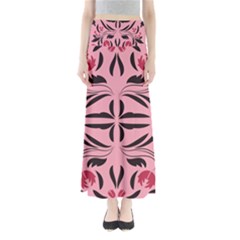 Floral folk damask pattern  Full Length Maxi Skirt