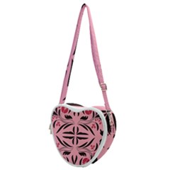 Floral Folk Damask Pattern  Heart Shoulder Bag