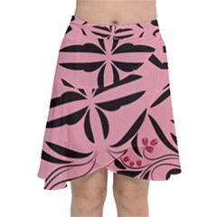 Floral Folk Damask Pattern  Chiffon Wrap Front Skirt by Eskimos