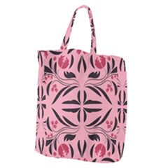 Floral folk damask pattern  Giant Grocery Tote