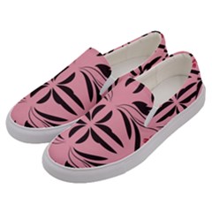 Floral folk damask pattern  Men s Canvas Slip Ons