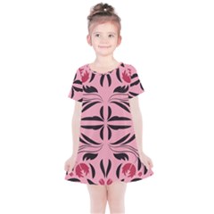 Floral Folk Damask Pattern  Kids  Simple Cotton Dress by Eskimos