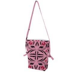 Floral folk damask pattern  Folding Shoulder Bag