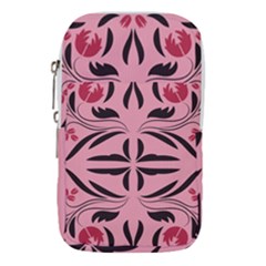 Floral Folk Damask Pattern  Waist Pouch (large)