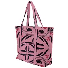 Floral Folk Damask Pattern  Zip Up Canvas Bag