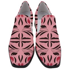 Floral Folk Damask Pattern  Women Slip On Heel Loafers