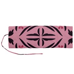 Floral Folk Damask Pattern  Roll Up Canvas Pencil Holder (m) by Eskimos